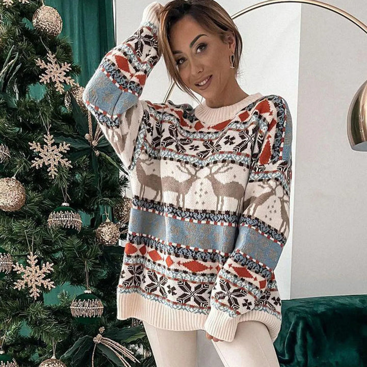 Stilla | Elegant Jule Sweater Med Lange Ærmer Og Rund Halsudskæring Til Kvinder