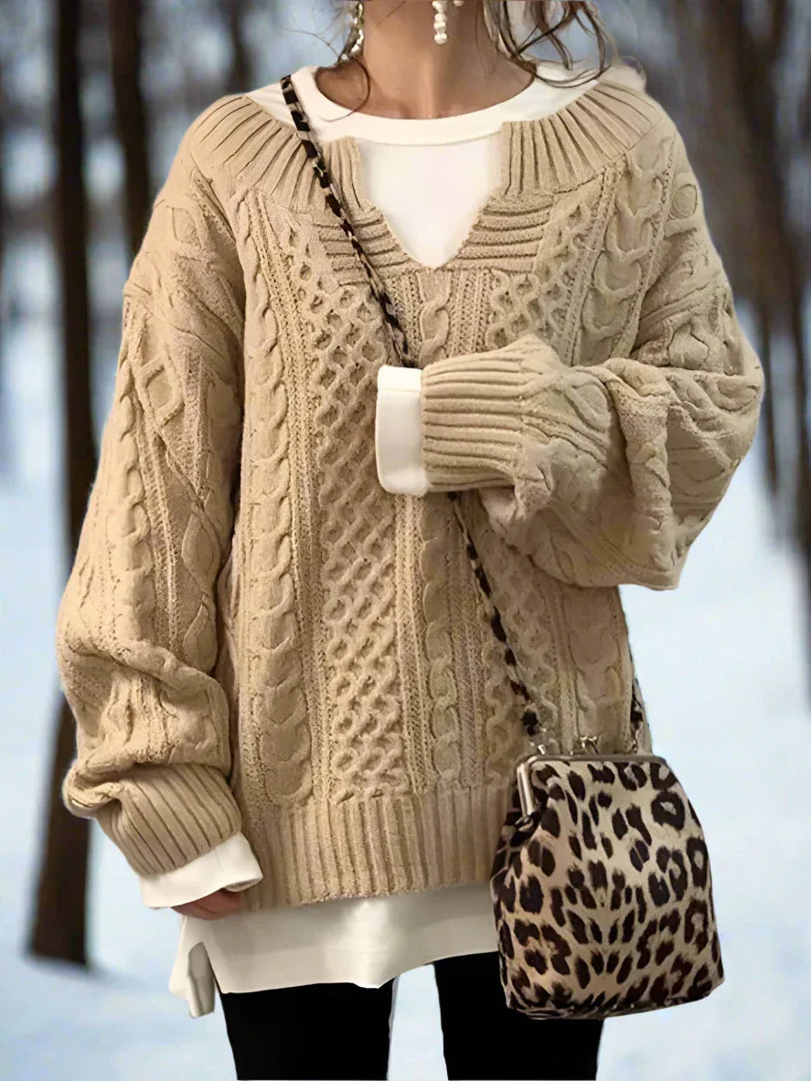 Stilla | Strikpullover Oversized Kabelstrik Blød og Varm Løs Pasform