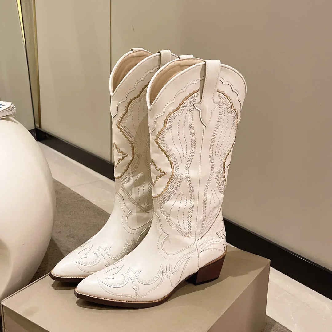 Stilla | Broderede Cowboy Støvler