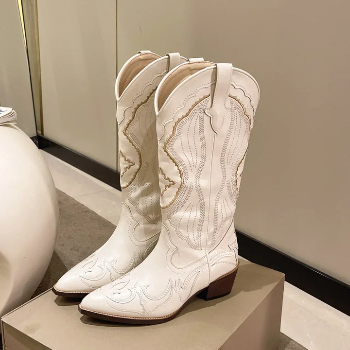 Stilla | Broderede Cowboy Støvler