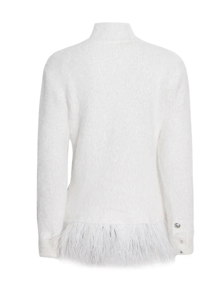 Stilla | Blazer Patchwork Med Fjer Tilbehør