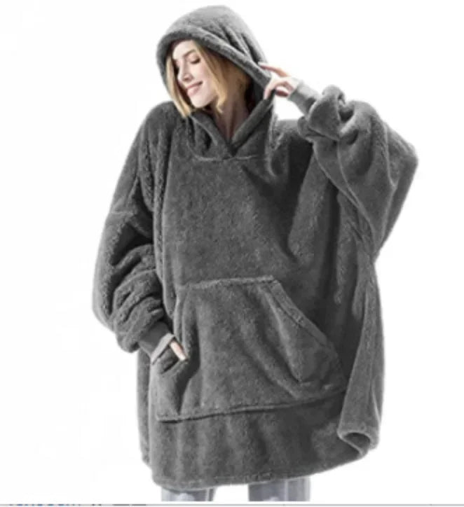 Stilla | Overdimensioneret flannel tæppe hoodie til mænd & kvinder