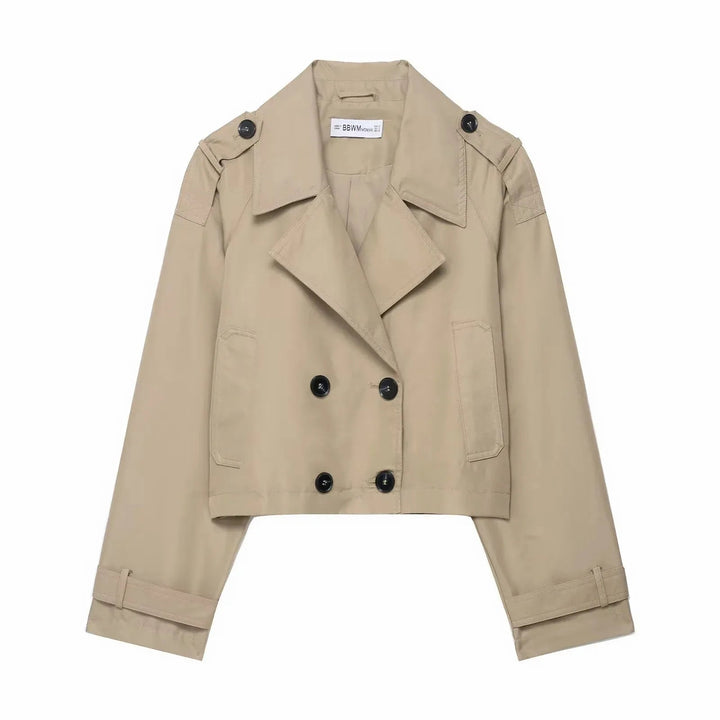 Stilla | Trenchcoat Dame - Dobbelt Rækket Design med Funktionelle Lommer