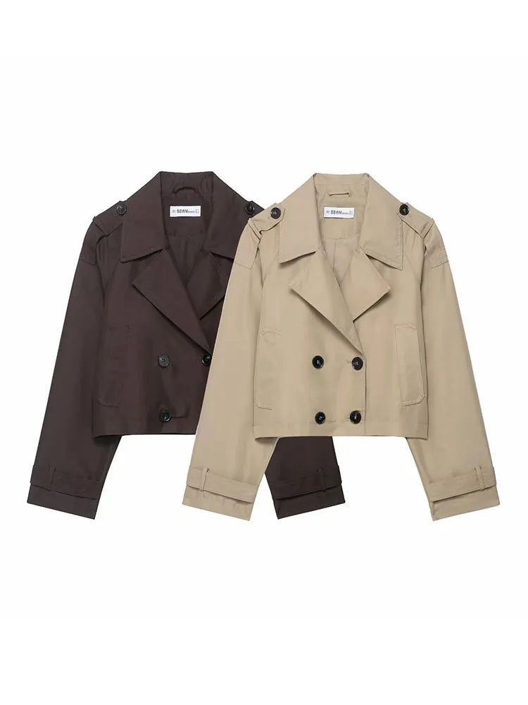 Stilla | Trenchcoat Dame - Dobbelt Rækket Design med Funktionelle Lommer