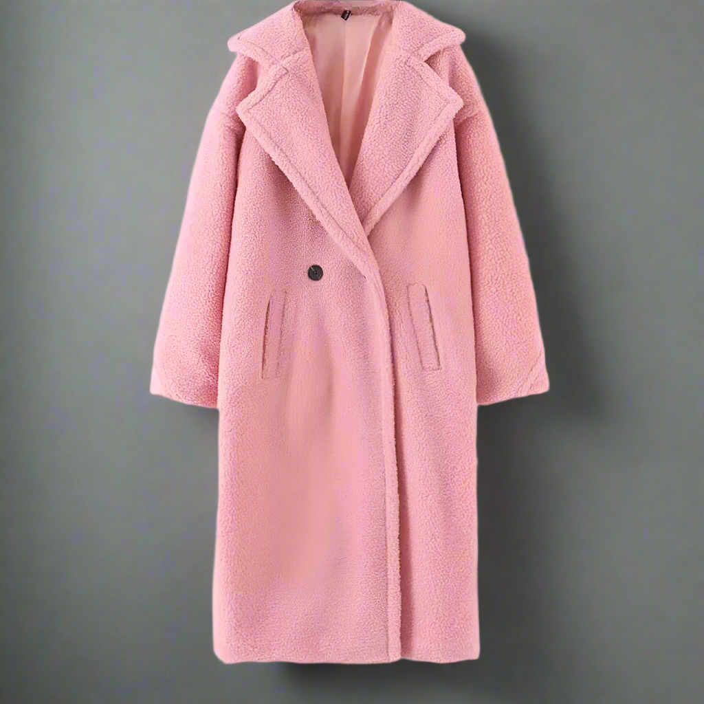 Stilla | Teddy Frakke Længere Faux Shearling Casual Snit Elegant Reverskrave