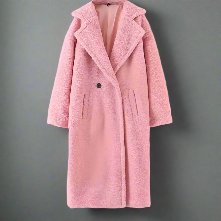 Stilla | Teddy Frakke Længere Faux Shearling Casual Snit Elegant Reverskrave