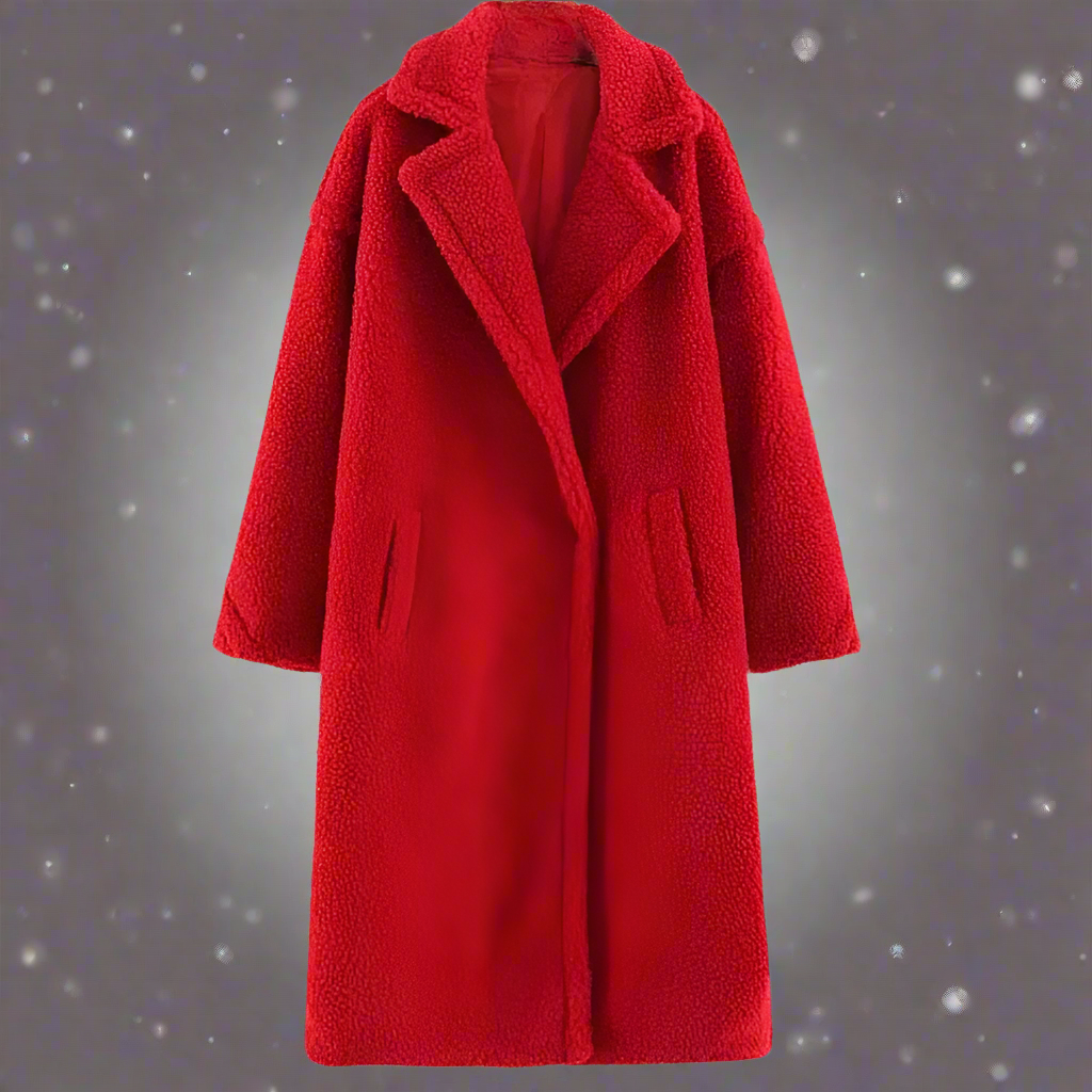 Stilla | Teddy Frakke Længere Faux Shearling Casual Snit Elegant Reverskrave