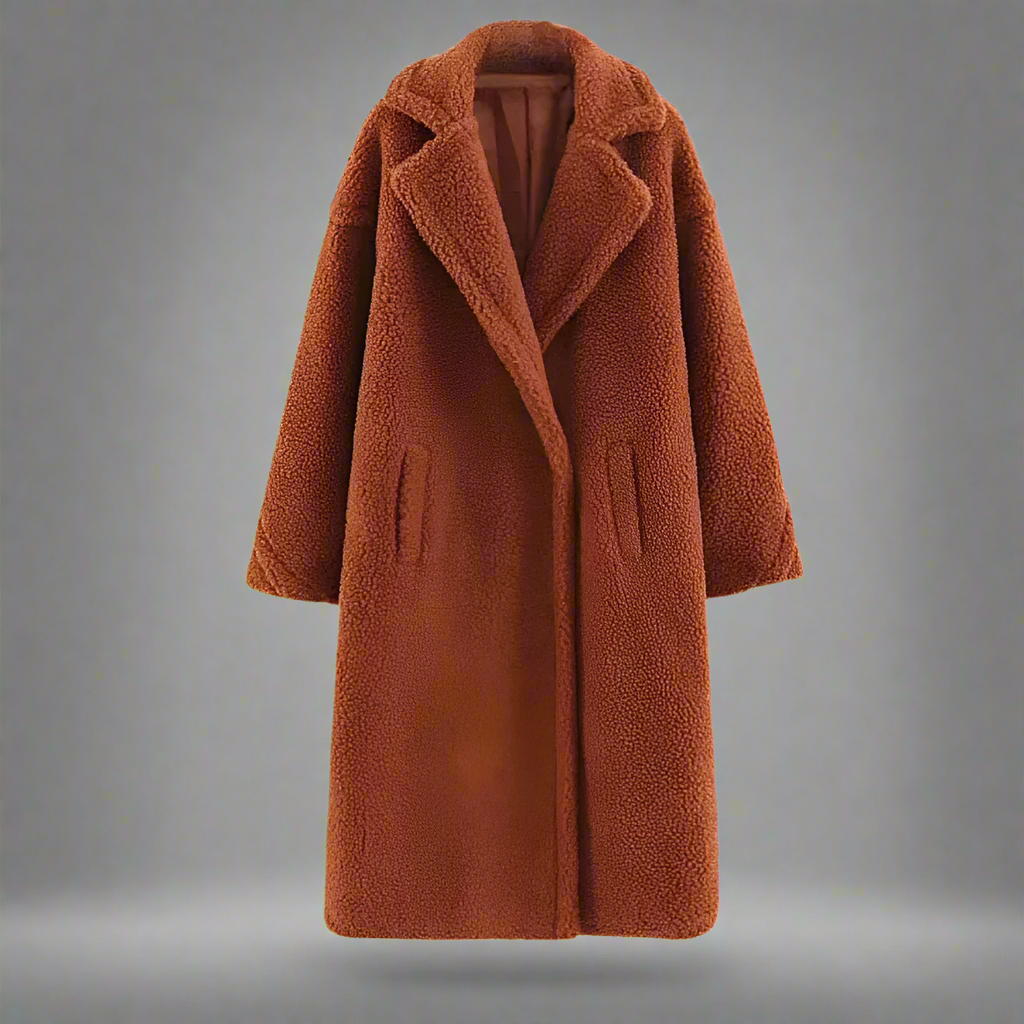 Stilla | Teddy Frakke Længere Faux Shearling Casual Snit Elegant Reverskrave