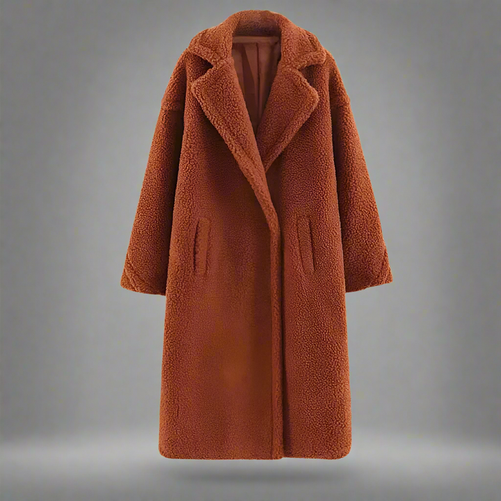 Stilla | Teddy Frakke Længere Faux Shearling Casual Snit Elegant Reverskrave