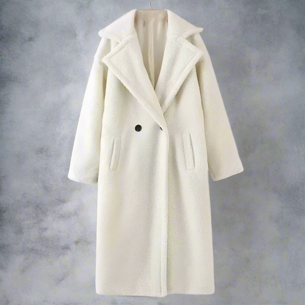 Stilla | Teddy Frakke Længere Faux Shearling Casual Snit Elegant Reverskrave