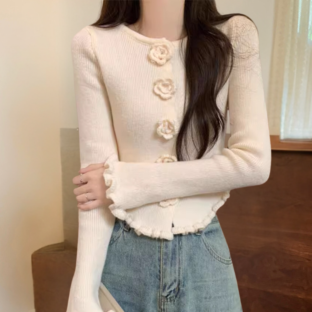 Stilla | Moderne Blomster Cardigan Til kvinder