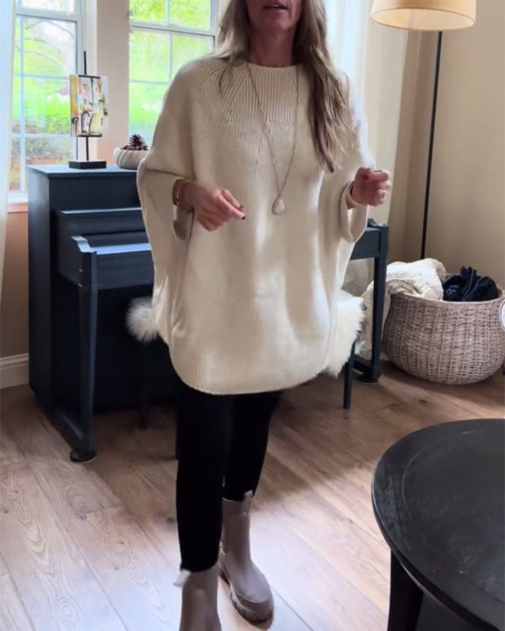 Stilla | Sweatshirt med rund halsudskæring og flagermusærmer i ensartet farve