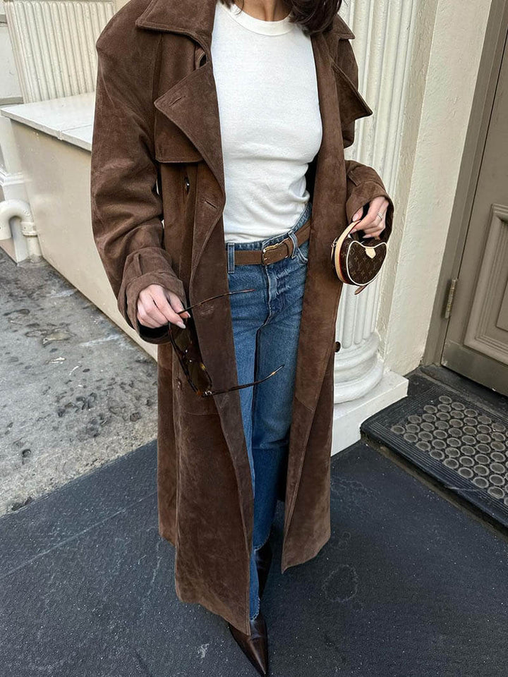Skovae | Faux Suede Trenchcoat