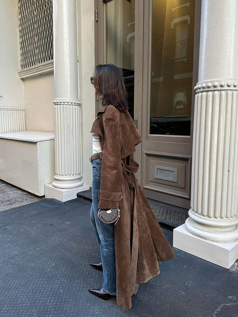 Skovae | Faux Suede Trenchcoat
