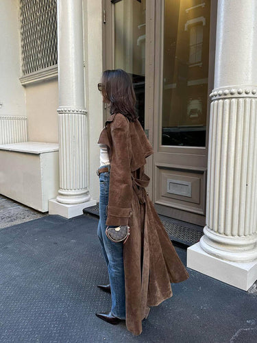 Skovae | Faux Suede Trenchcoat