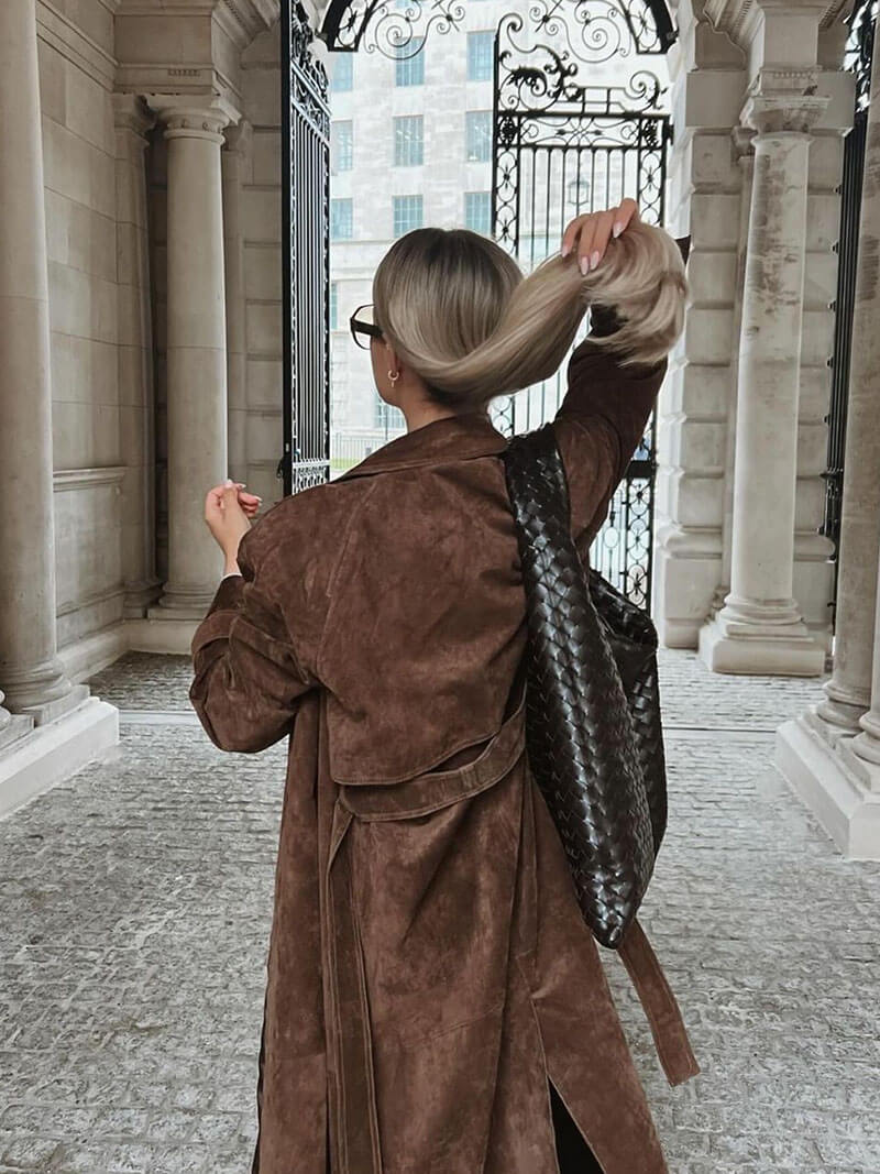Skovae | Faux Suede Trenchcoat