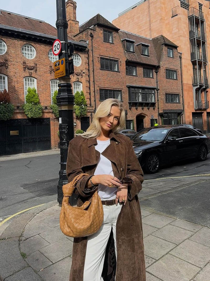 Skovae | Faux Suede Trenchcoat