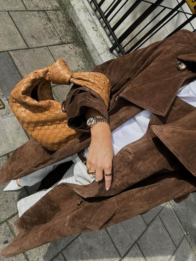 Skovae | Faux Suede Trenchcoat