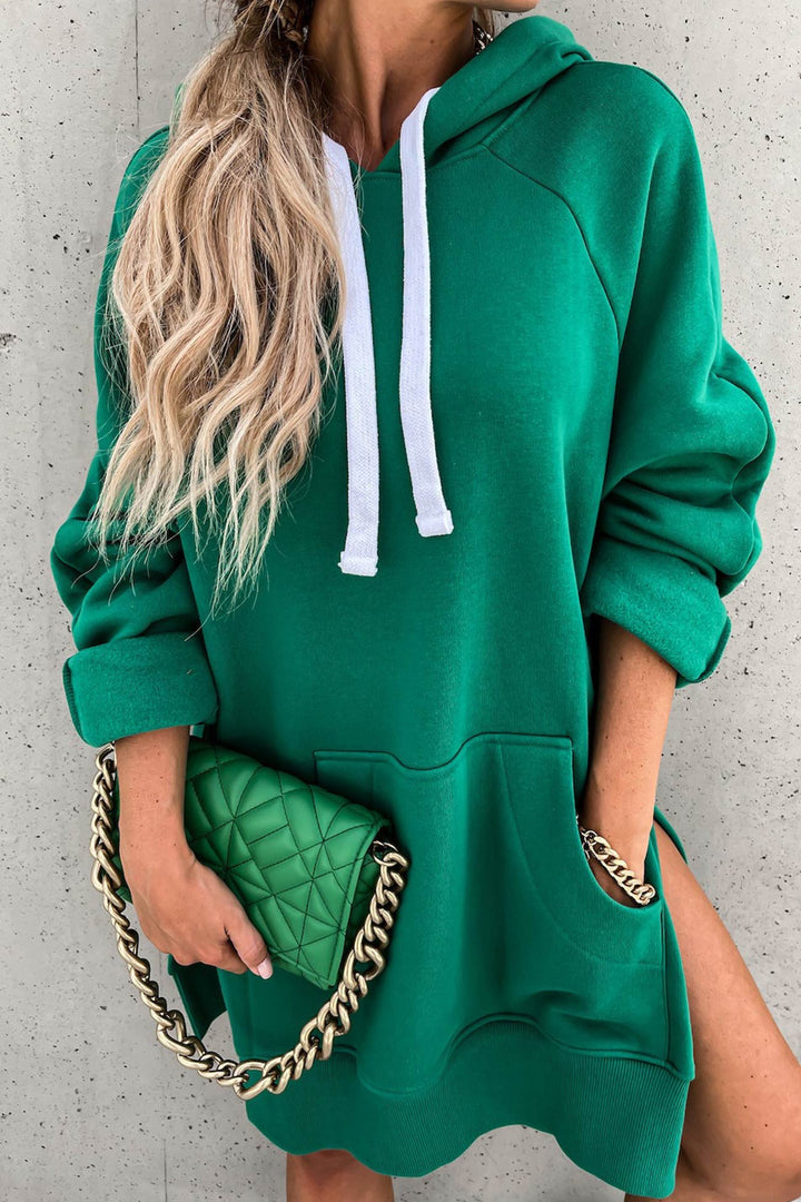 Stilla | Uni Hoodie med mellemlangt snit og slids