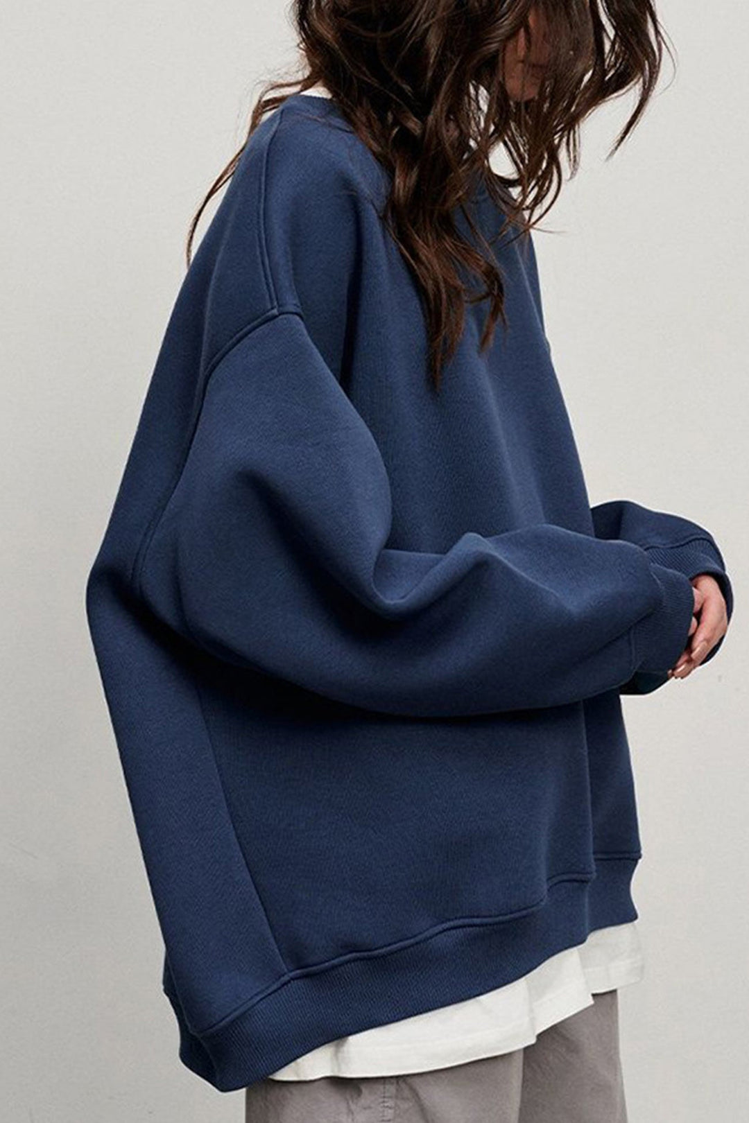 Stilla | Sweatshirt Med Rundhals Oversized Ensfarvet