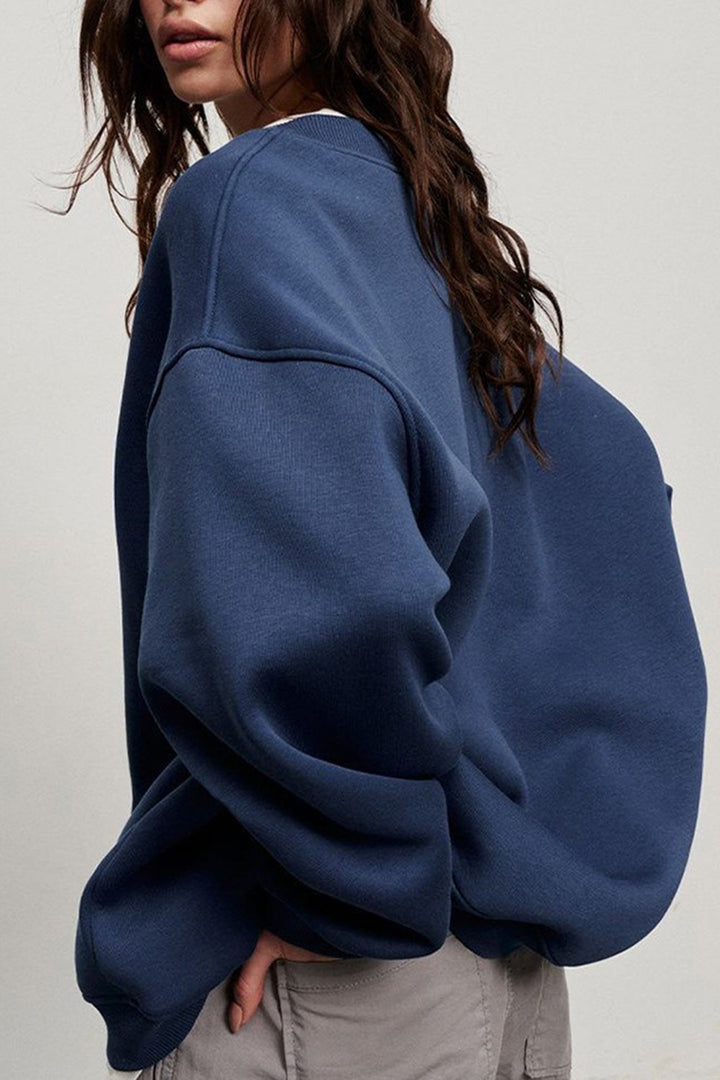 Stilla | Sweatshirt Med Rundhals Oversized Ensfarvet
