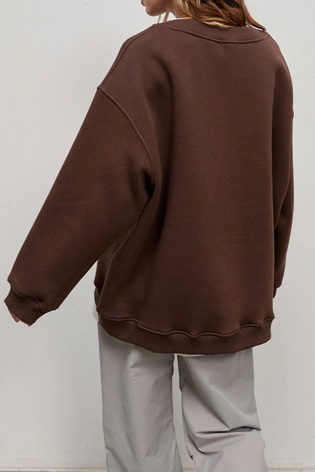 Stilla | Sweatshirt Med Rundhals Oversized Ensfarvet