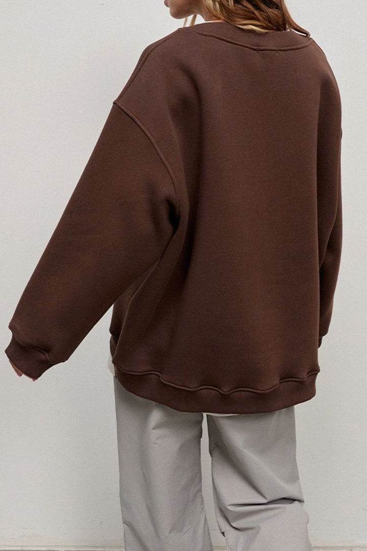 Stilla | Sweatshirt Med Rundhals Oversized Ensfarvet