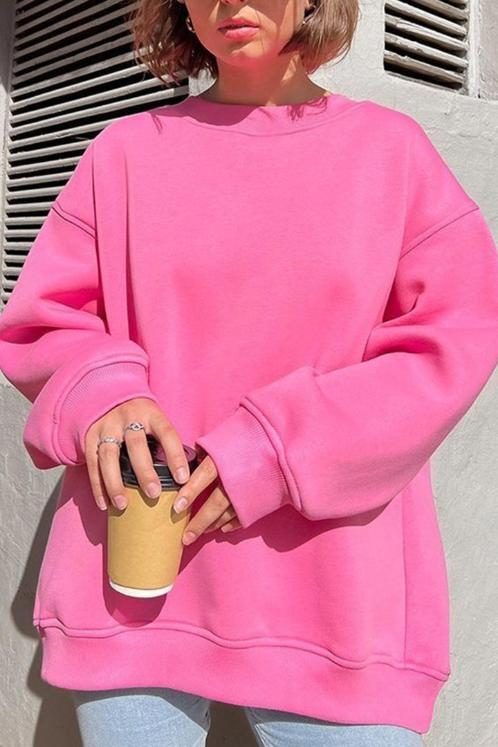 Stilla | Sweatshirt Med Rundhals Oversized Ensfarvet