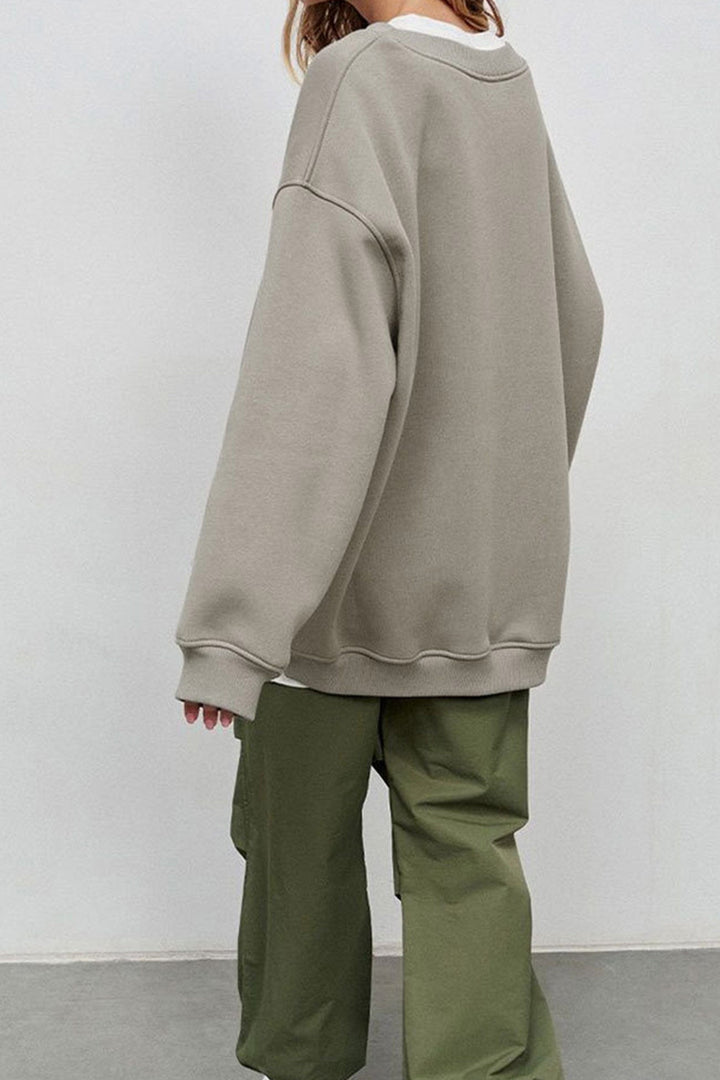 Stilla | Sweatshirt Med Rundhals Oversized Ensfarvet