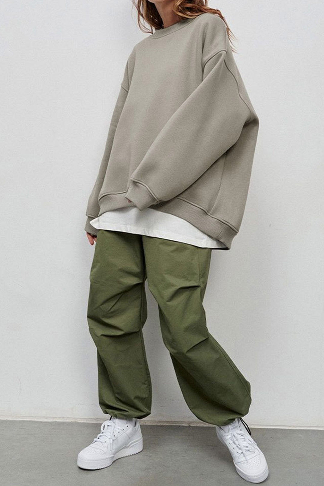Stilla | Sweatshirt Med Rundhals Oversized Ensfarvet