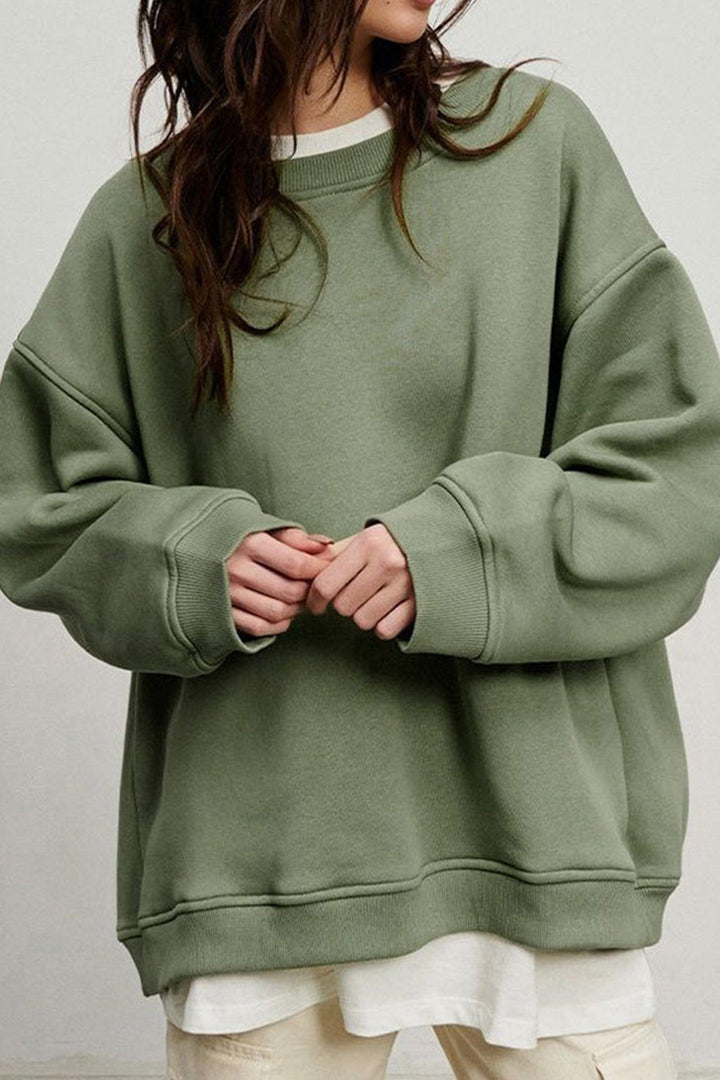 Stilla | Sweatshirt Med Rundhals Oversized Ensfarvet