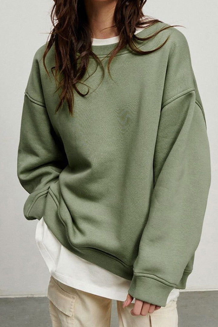 Stilla | Sweatshirt Med Rundhals Oversized Ensfarvet