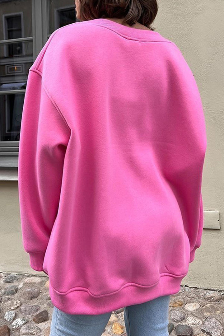 Stilla | Sweatshirt Med Rundhals Oversized Ensfarvet