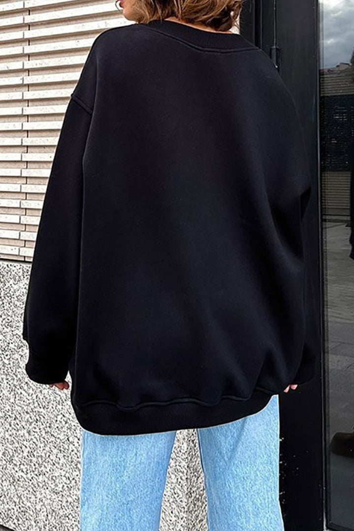 Stilla | Sweatshirt Med Rundhals Oversized Ensfarvet