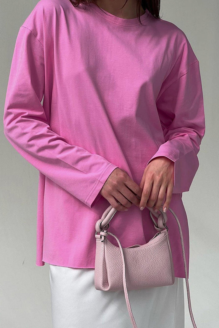 Stilla | Uni Sweatshirt med Rundhalet Udsnit lavet af Bomuld