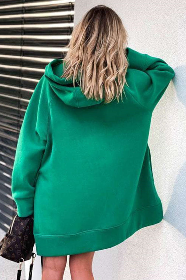 Stilla | Ensfarvet Hoodie Med Slids Ved Sømmen