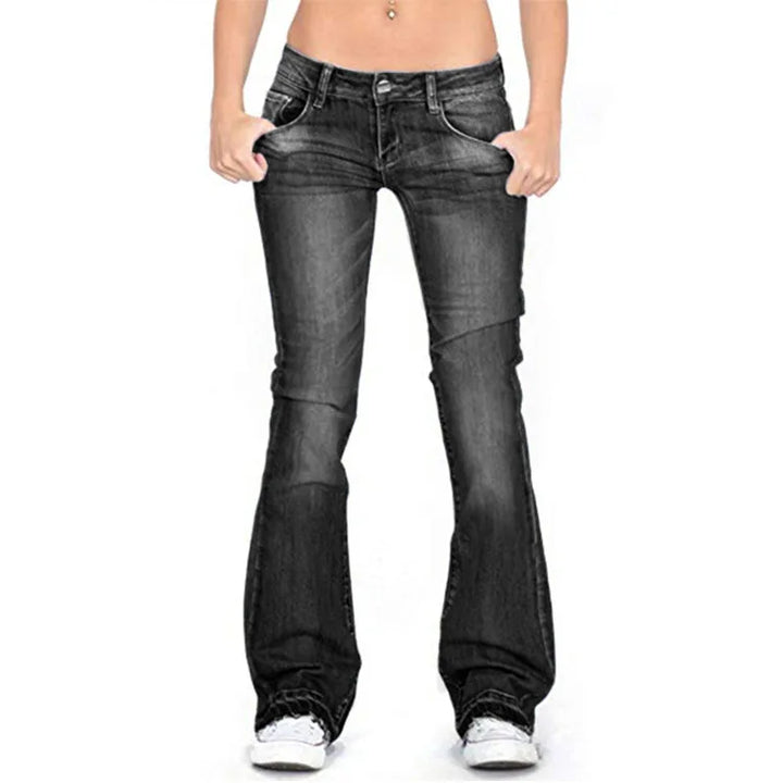 Stilla | Damjeans med lav talje og flagrende ben: Løse vintage skinny flared