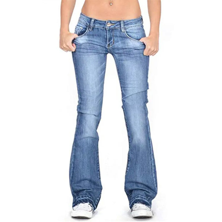 Stilla | Damjeans med lav talje og flagrende ben: Løse vintage skinny flared