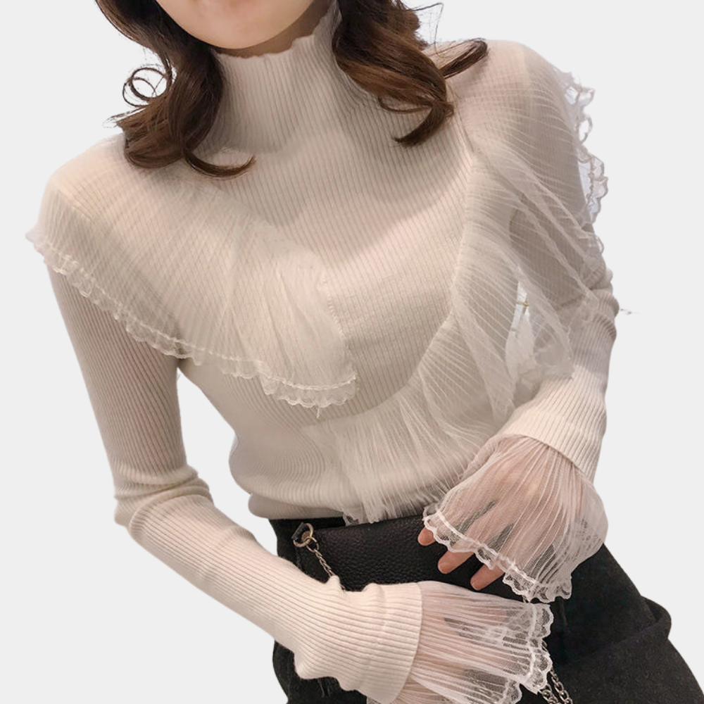Stilla | Blonde Volang Sweater til Kvinder