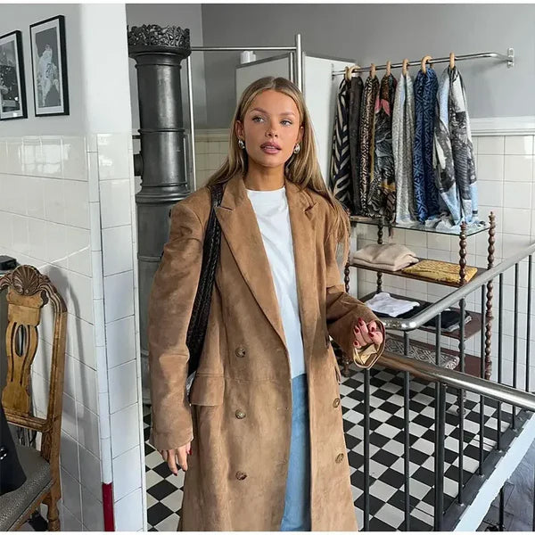 Skovae | Faux Suede Trenchcoat