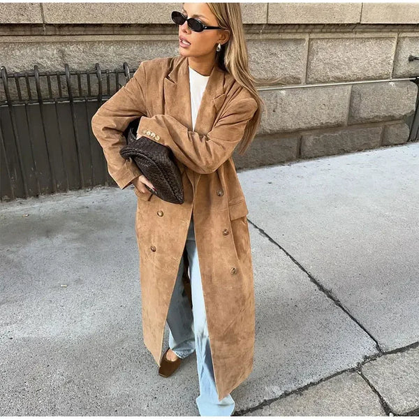 Skovae | Faux Suede Trenchcoat