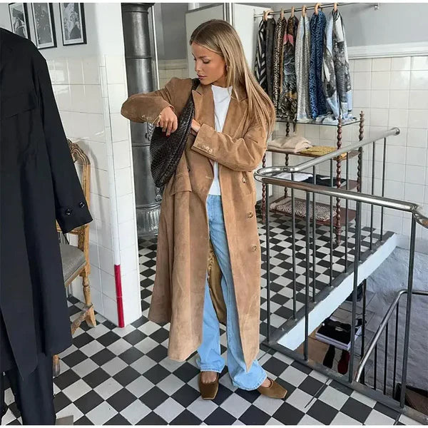 Skovae | Faux Suede Trenchcoat