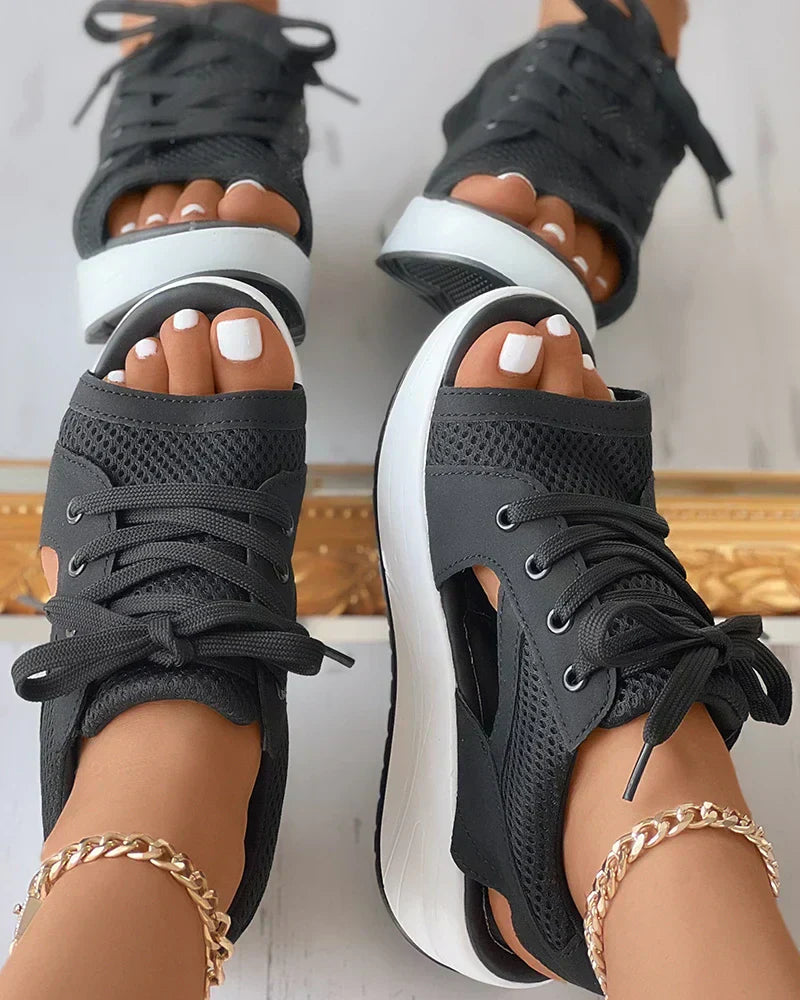 Skovae | Ortostatisk Open-Toe Mesh-Sneakers til damer