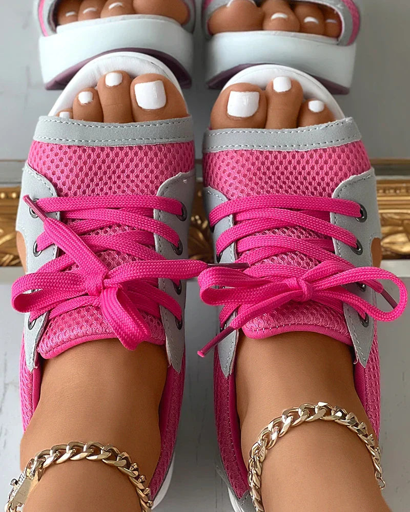 Skovae | Ortostatisk Open-Toe Mesh-Sneakers til damer