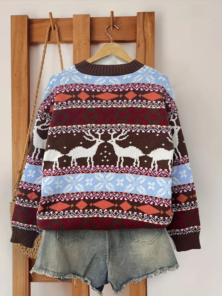 Stilla | Rundhalset Pullover med julertryk