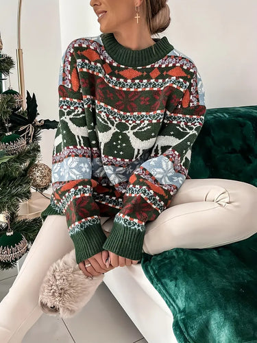 Stilla | Rundhalset Pullover med julertryk