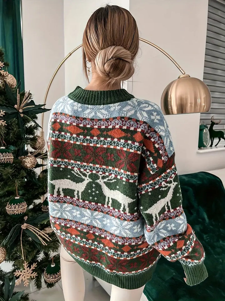 Stilla | Rundhalset Pullover med julertryk