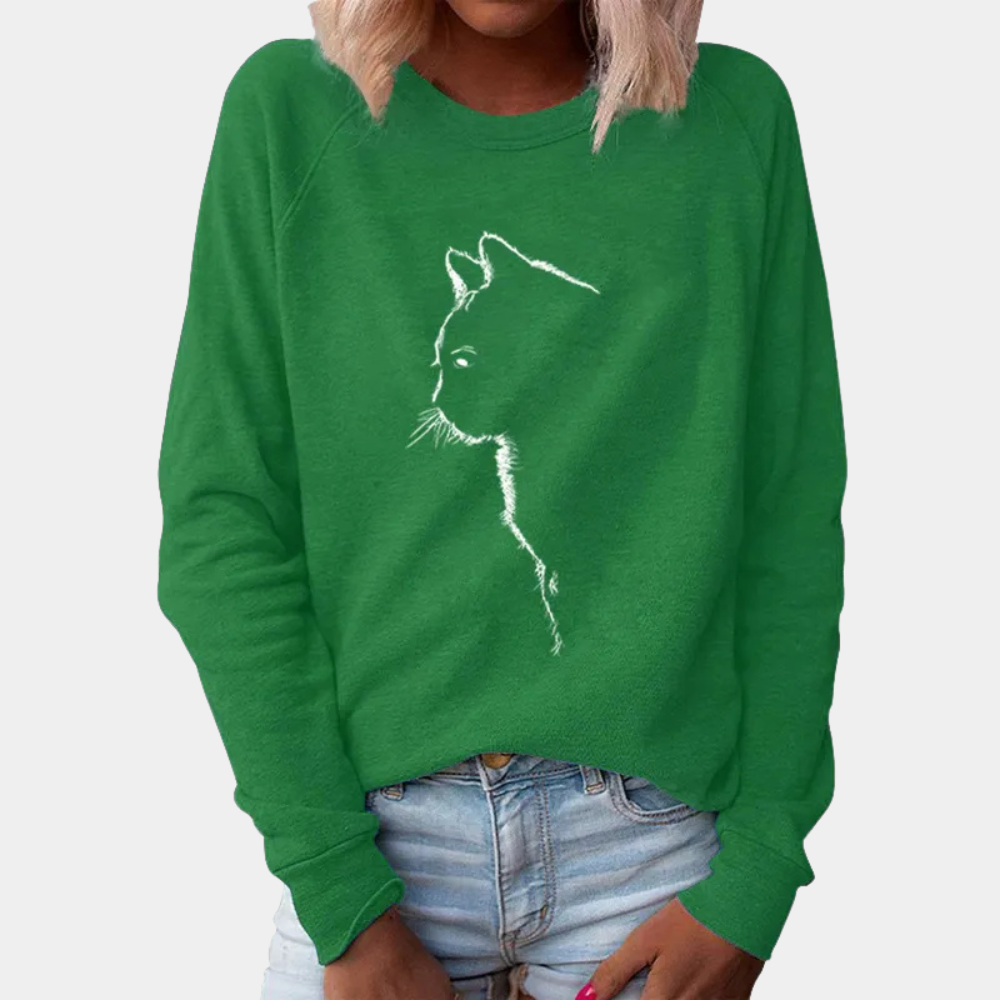 Stilla | Komfortabel Sweater med Kattedesign til Damer