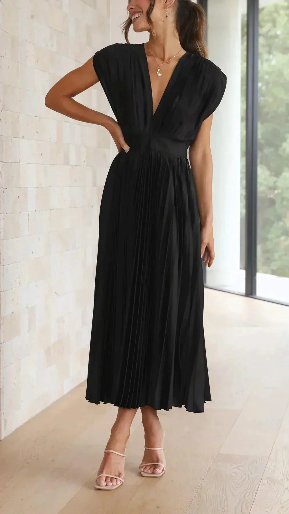 Stilla | Elegante Sexet Plisseret Kjole