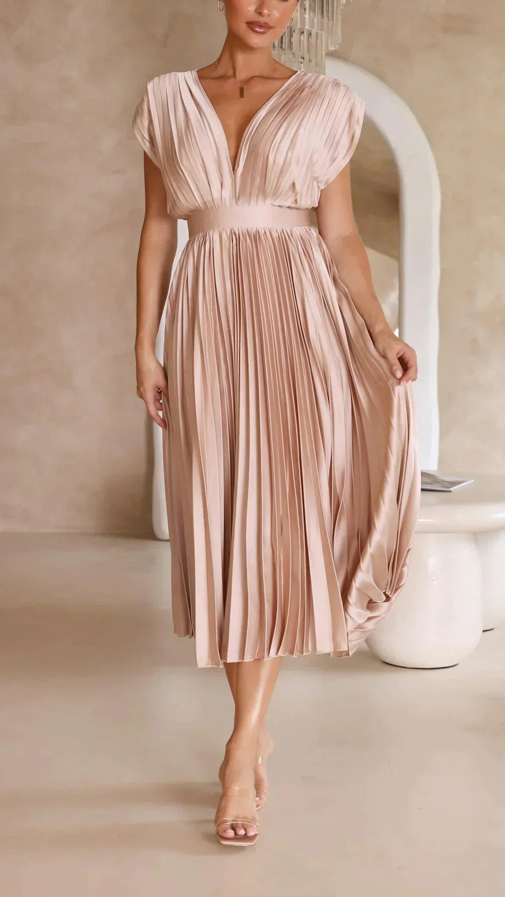 Stilla | Elegante Sexet Plisseret Kjole